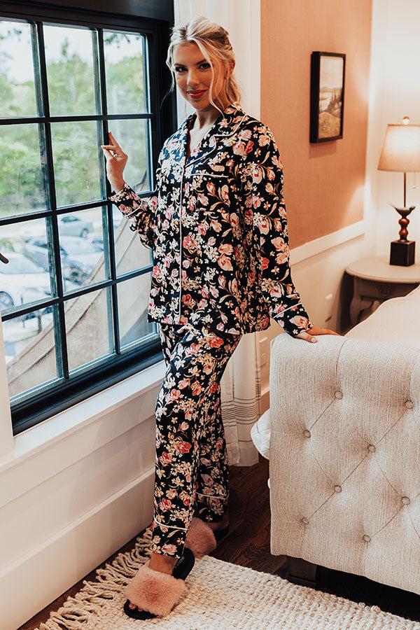 Ready To Wind Down Floral Top In Black Product Image