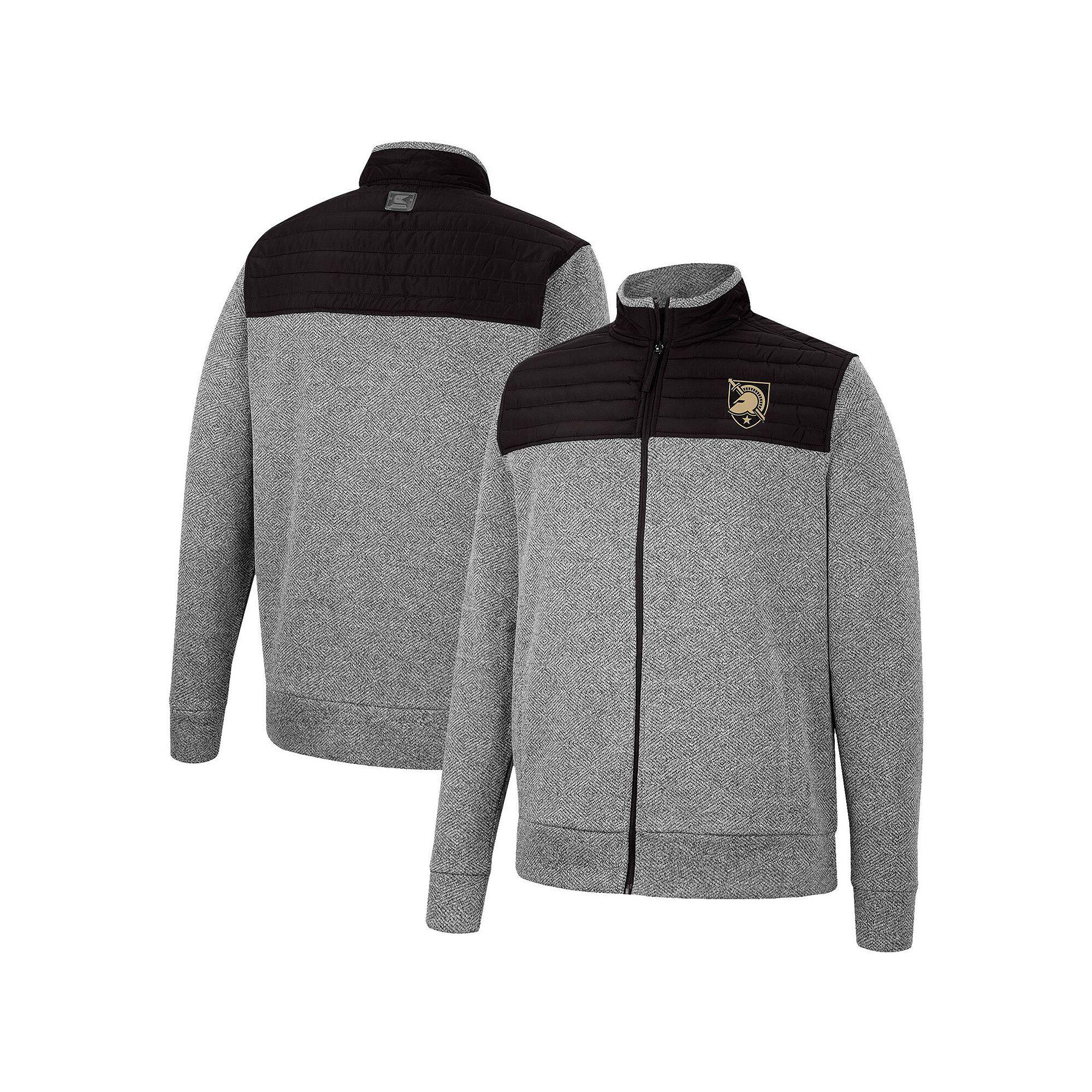 Men's Colosseum Gray/Black Army Black Knights Putter Herringbone Full-Zip Jacket, Size: Large, Nc2 Charco Product Image