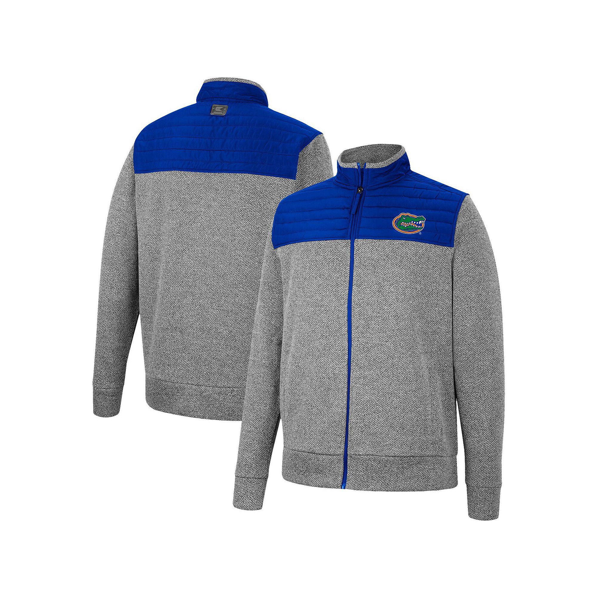 Men's Colosseum Charcoal/Royal Florida Gators Putter Herringbone Full-Zip Jacket,  Product Image