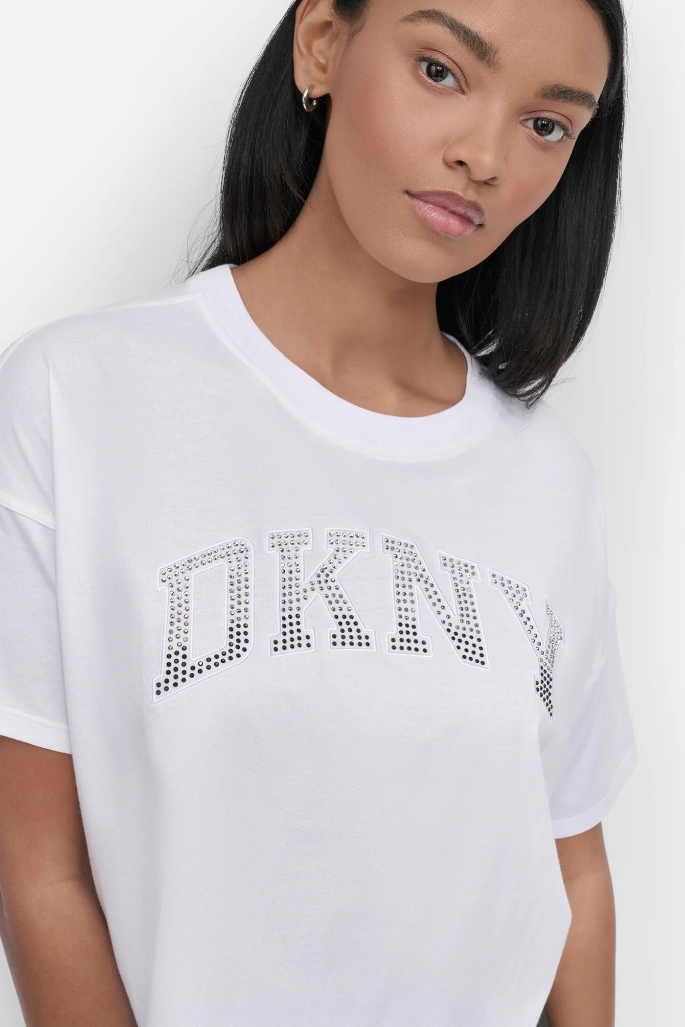 CROPPED OMBRÉ CRYSTAL LOGO TEE Product Image
