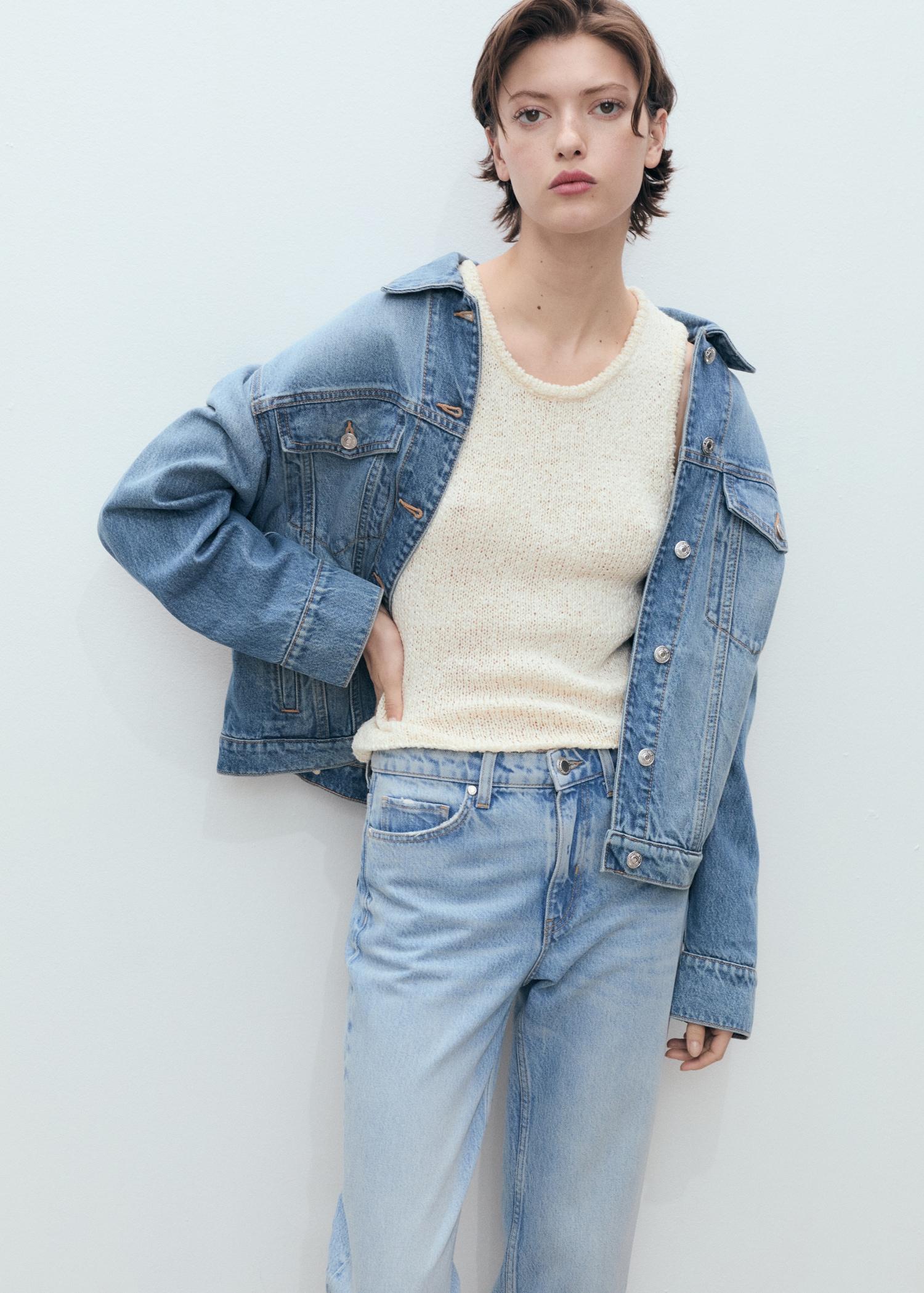 Mid-rise straight jeans - Women | MANGO USA Product Image