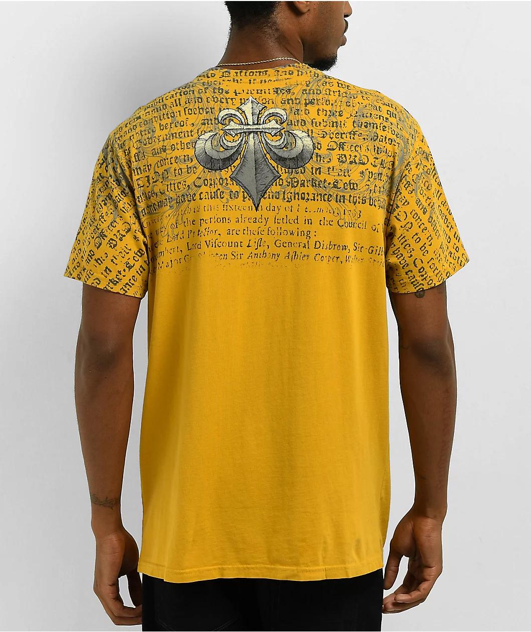 Affliction Collapse Mustard Lava T-Shirt Product Image