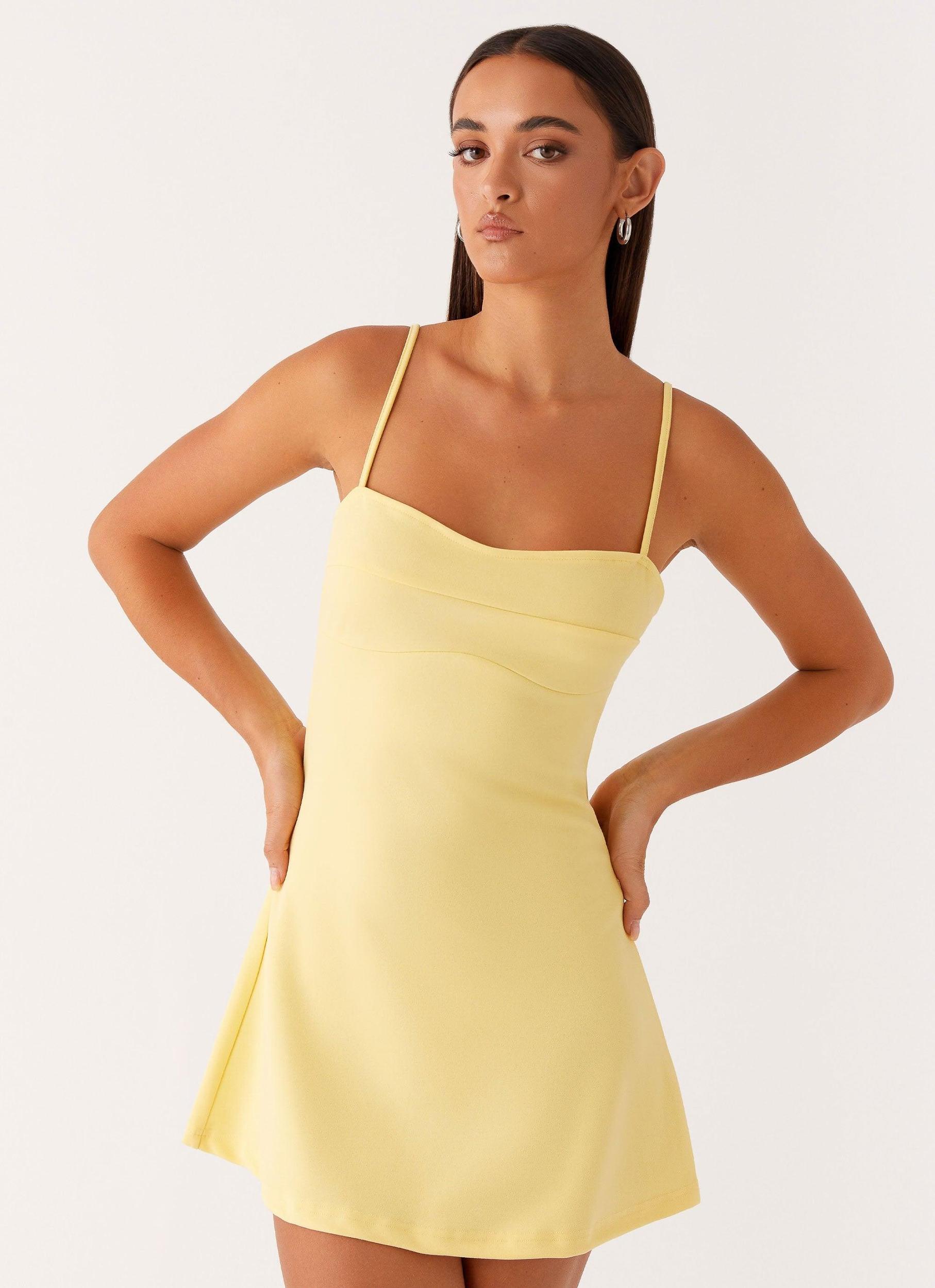 Cindy Mini Dress - Yellow Product Image