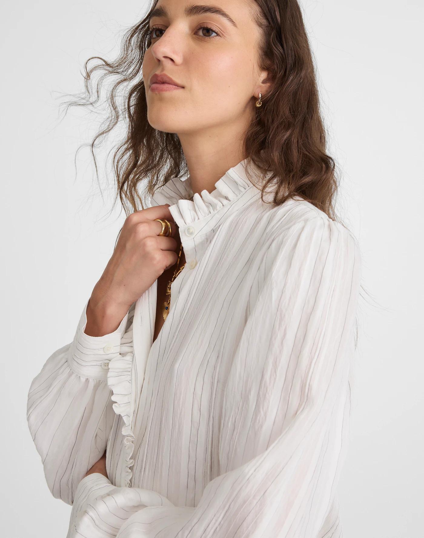 Ruffled Button-Up Top Product Image