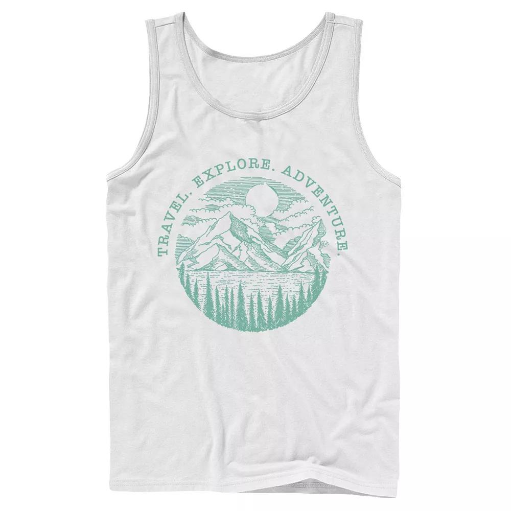 Men's Travel Explore Adventure Sketch Mountains Tank Top,  Product Image
