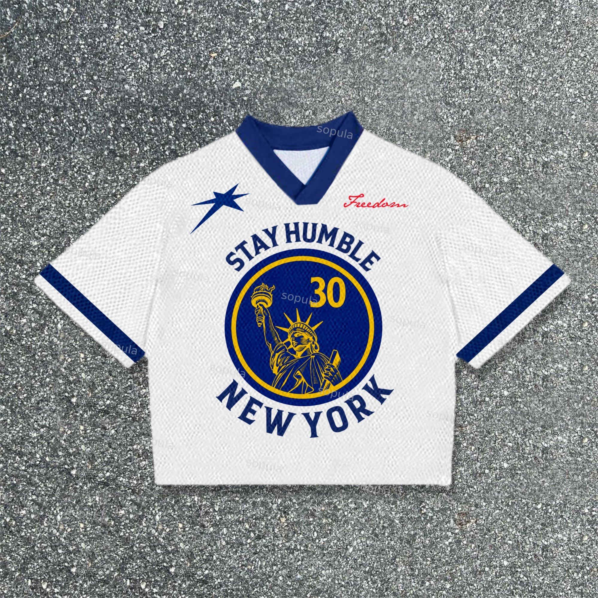 Sopula Statue Of Liberty No 30 Printed Blokette Blokecore V-Neck T-Shirt Product Image