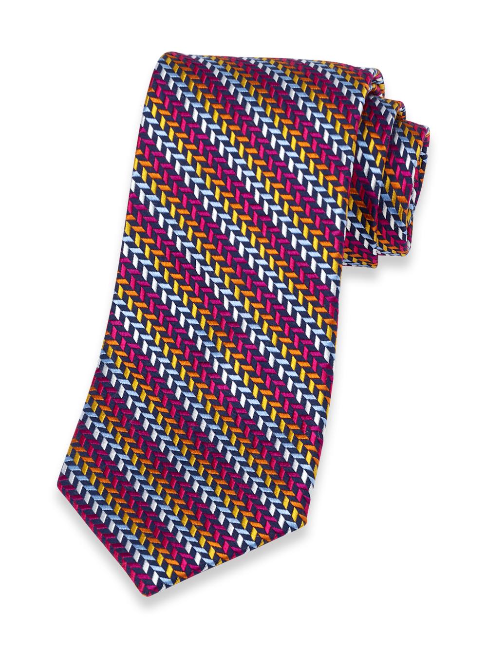 Geometric Woven Silk Tie - Multi Product Image