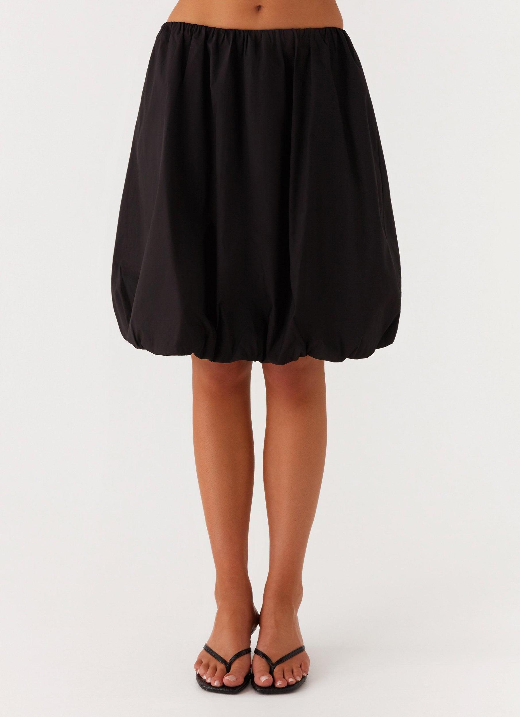 Make Way Bubble Midi Skirt - Black Product Image