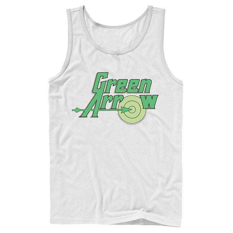 Men's DC Comics The Green Arrow Vintage Text Poster Tank Top,  Product Image