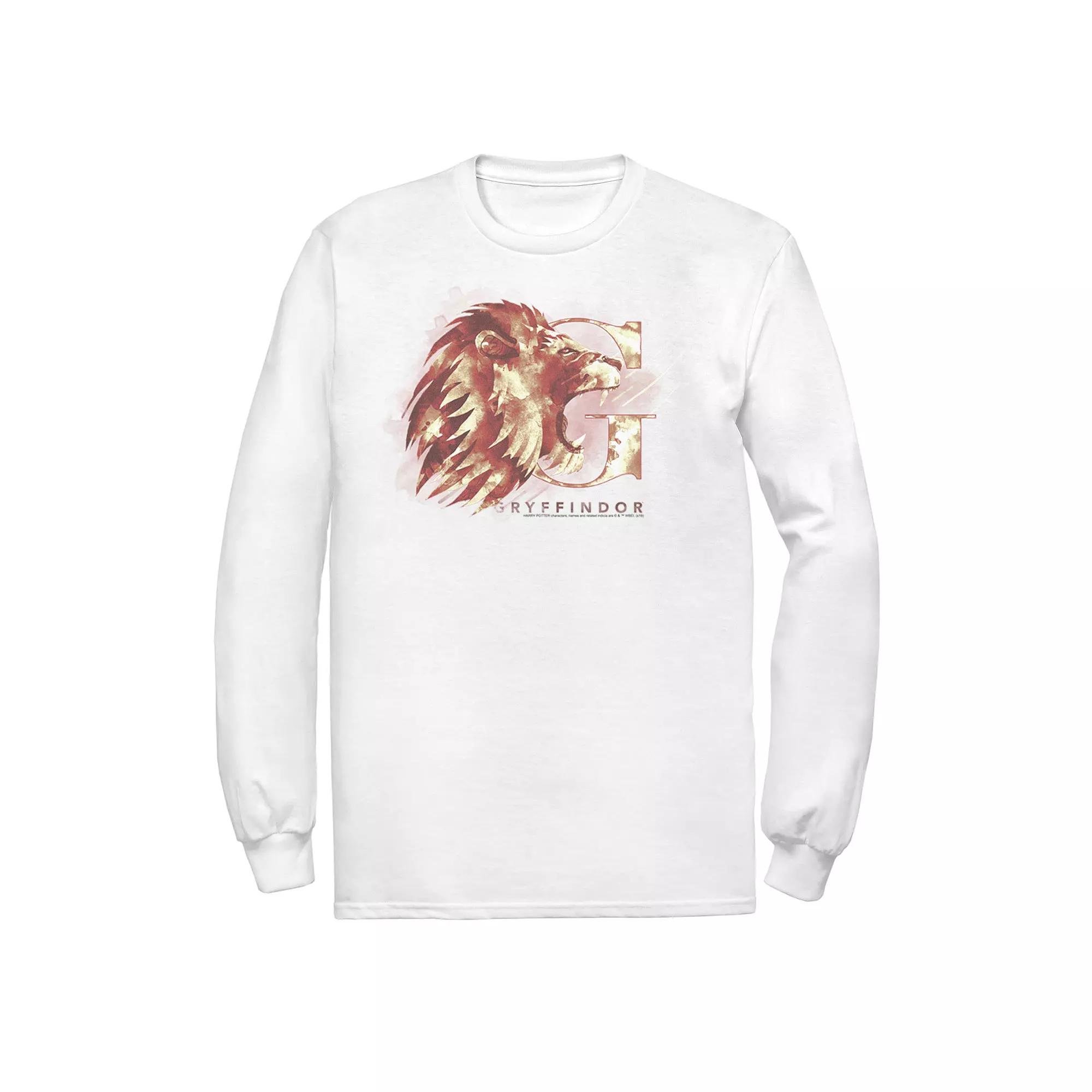 Men's Harry Potter Gryffindor House Watercolor Long Sleeve Tee,  Product Image