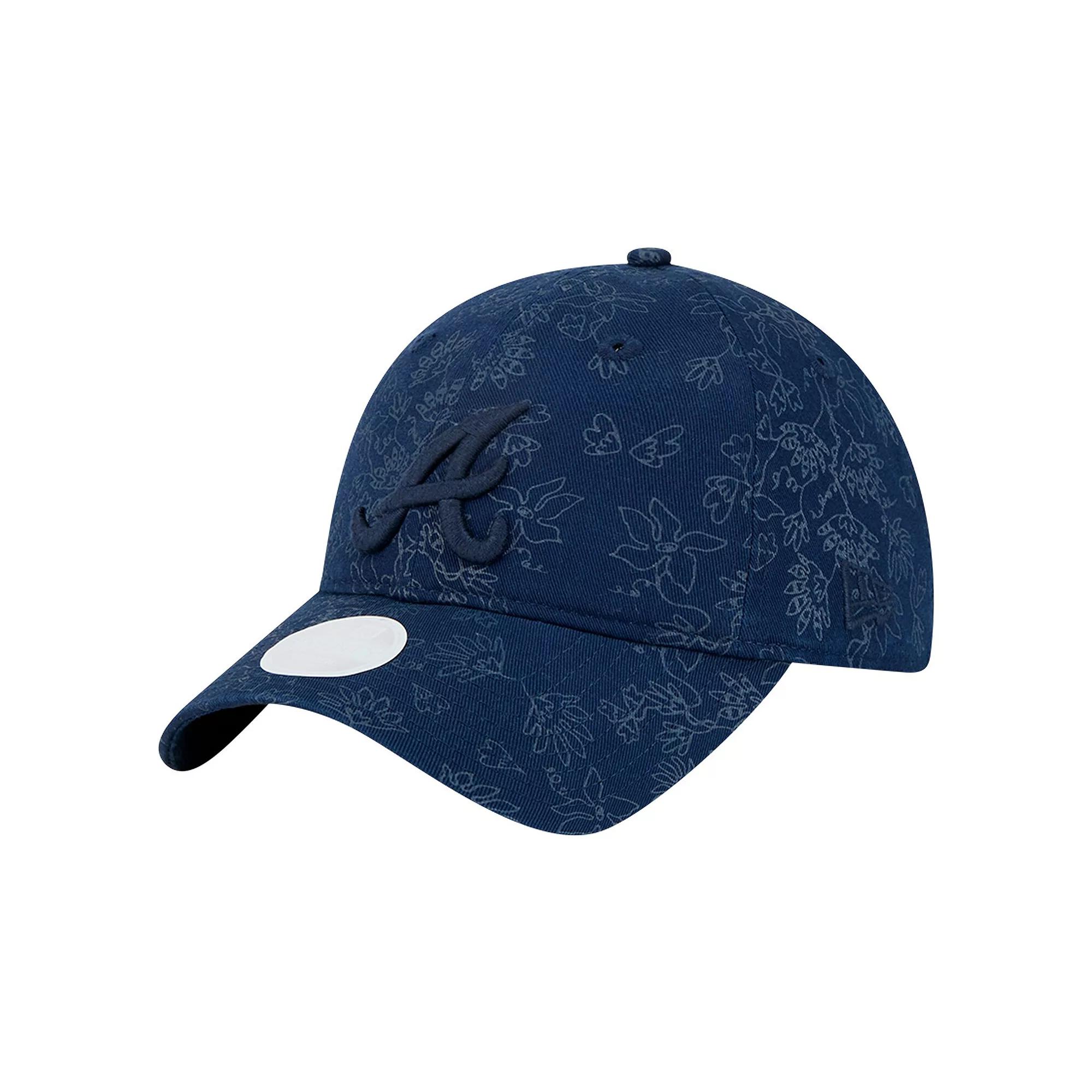 Women's New Era Navy Atlanta Braves Tonal Floral 9TWENTY Adjustable Hat, Blue Product Image