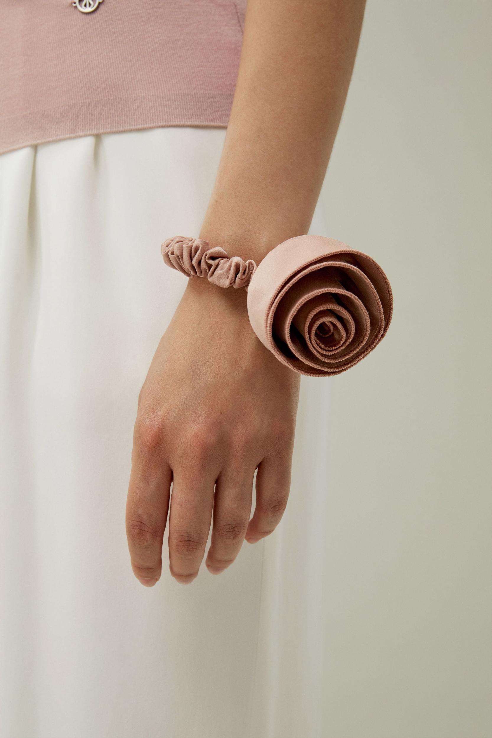 Rosette Silk Hair Scrunchie Product Image