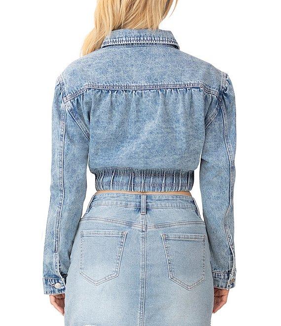 Stevie by Steve Madden Puff Sleeve Cropped Denim Jacket Product Image