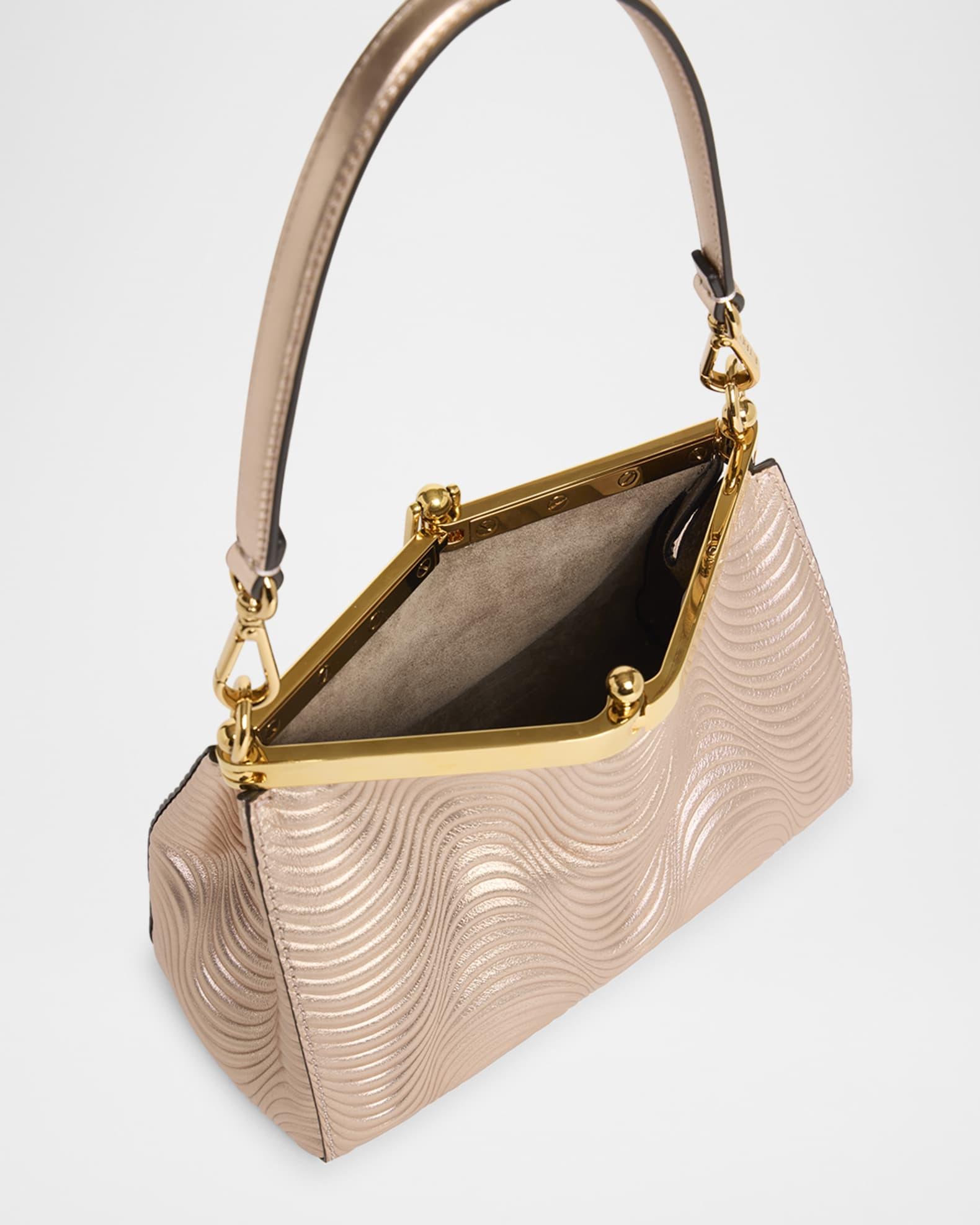 Vela Wavy Laminated Leather Shoulder Bag Product Image