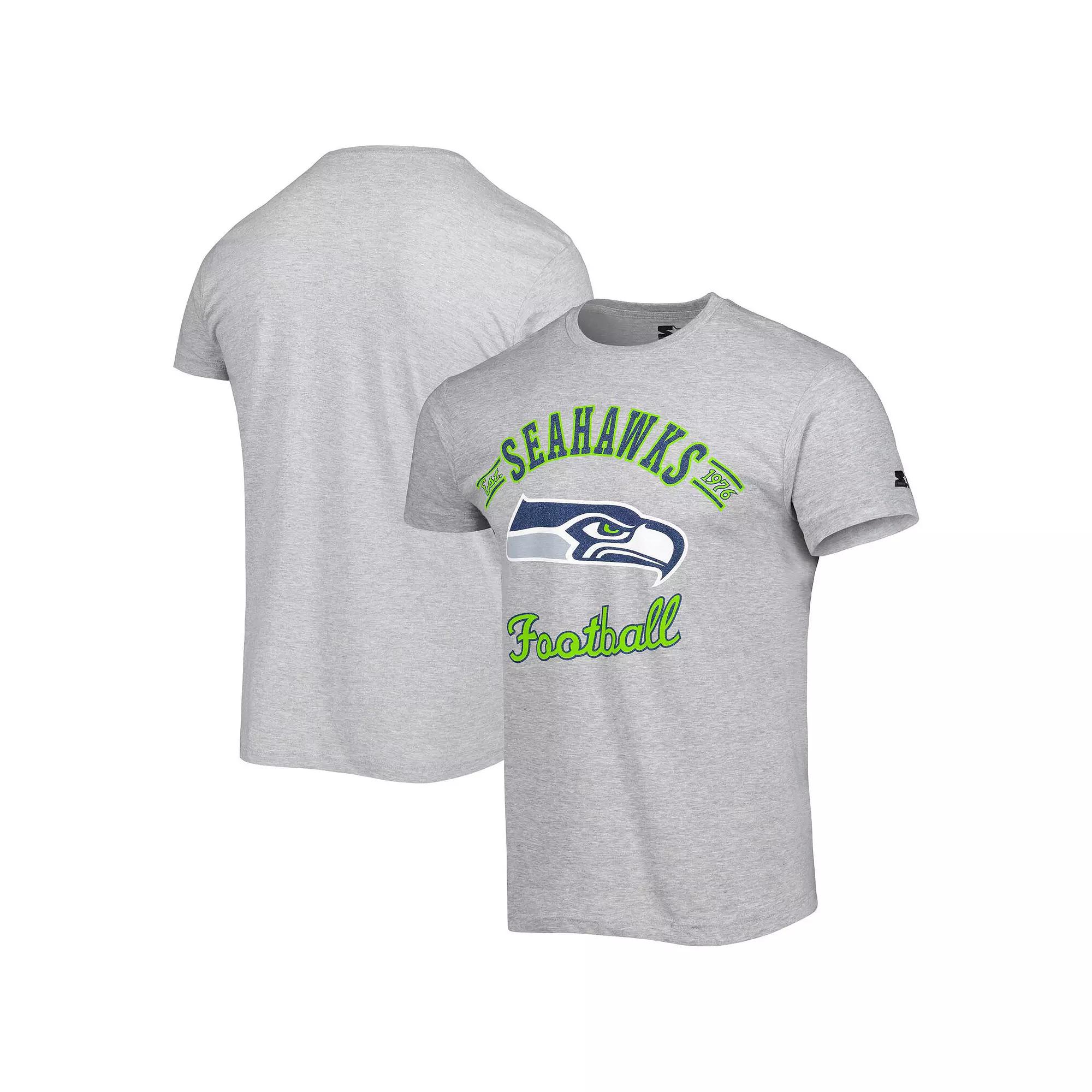Men's Starter Heathered Gray Seattle Seahawks Prime Time T-Shirt,  Product Image