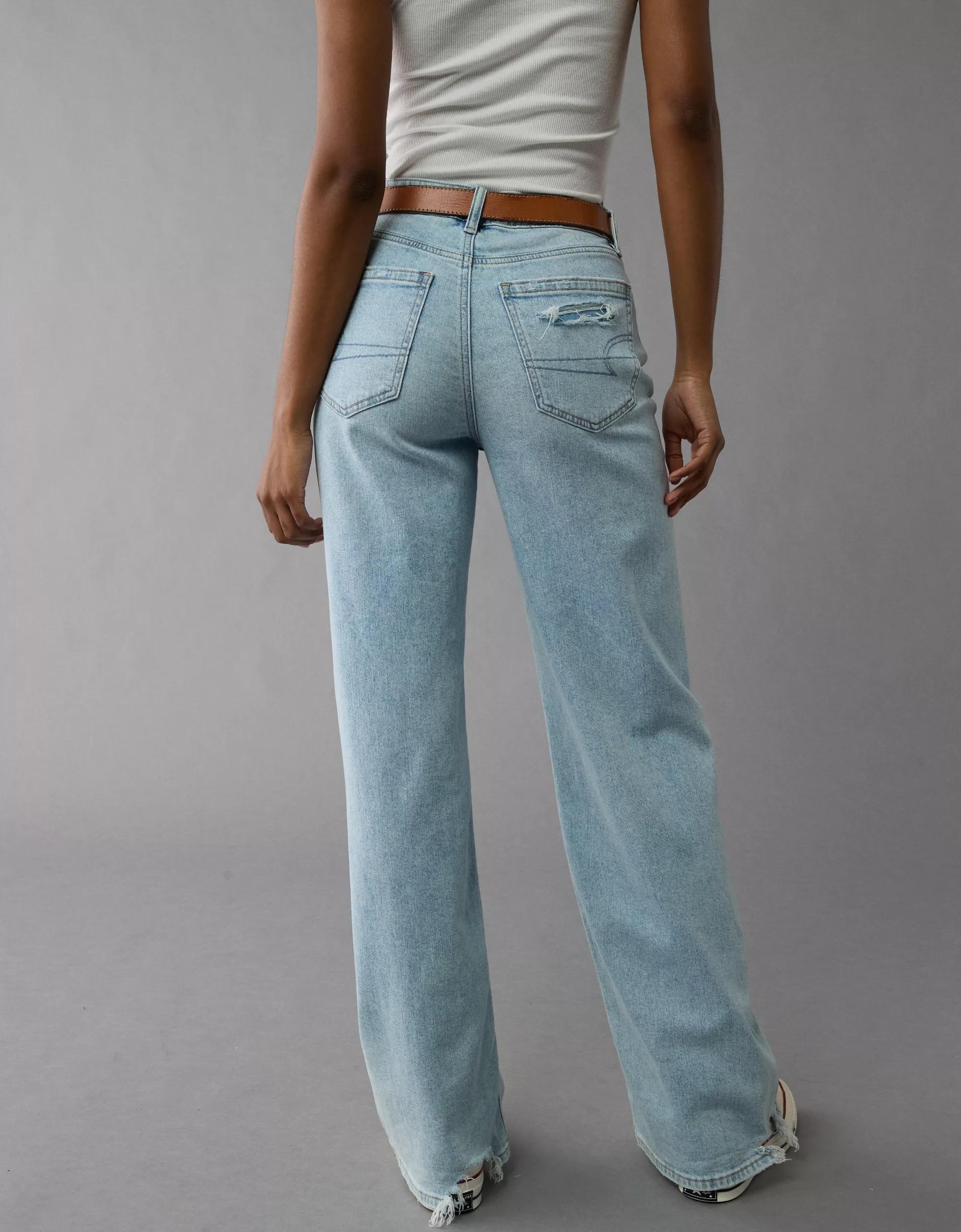 AE Dreamy Drape Stretch Super High-Waisted Baggy Wide-Leg Jean Product Image