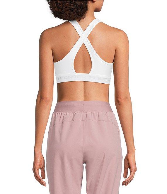 Under Armour Solid Double Layer HeatGear Scoop Neck Cross Back Sports Bra Product Image