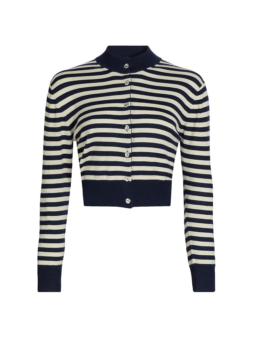 Womens The Aubrey Striped Shrunken Cardigan Product Image