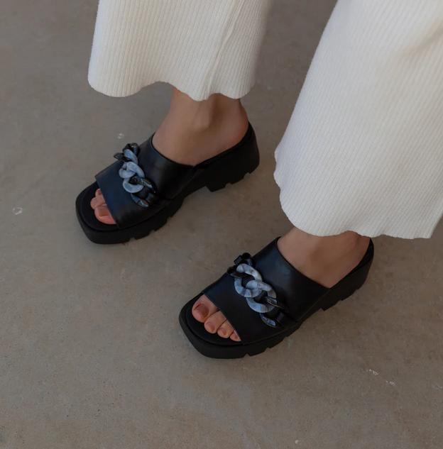 Naked Feet ISO Black Platform Sandal Product Image