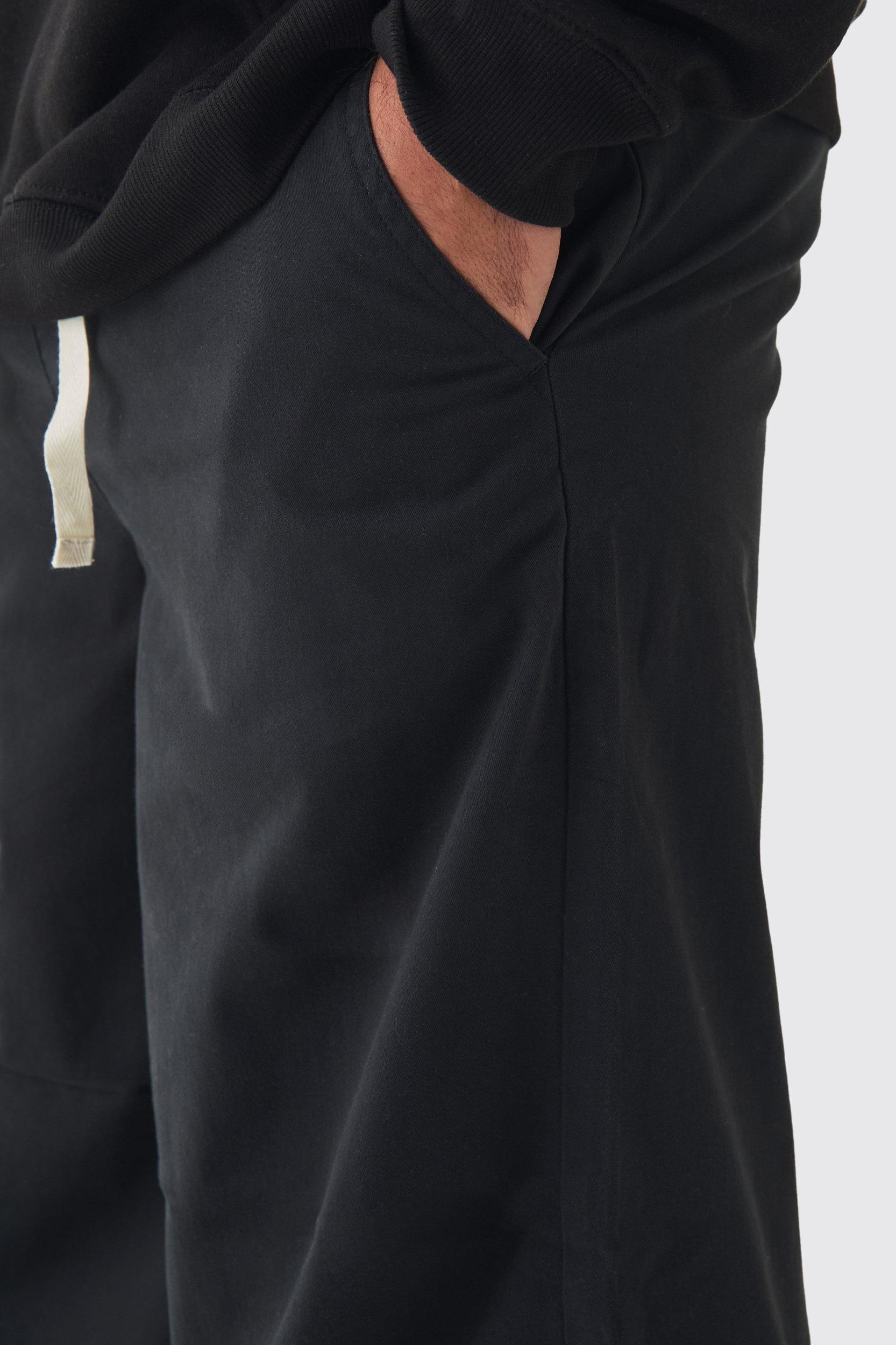 Plus Baggy Fit Elasticated Waist Contrast Drawcord Pants | boohooMAN USA Product Image