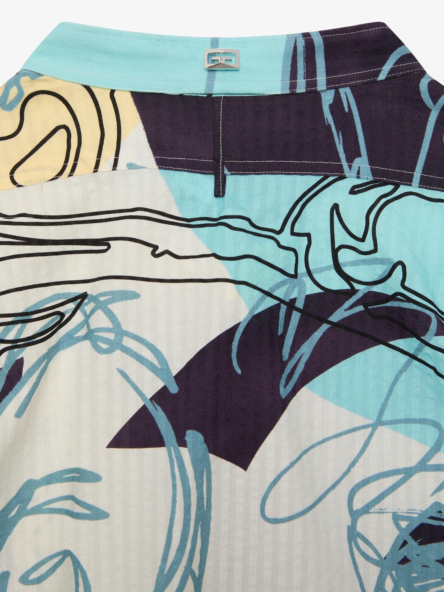 Printed bermuda shorts in seersucker cotton Product Image