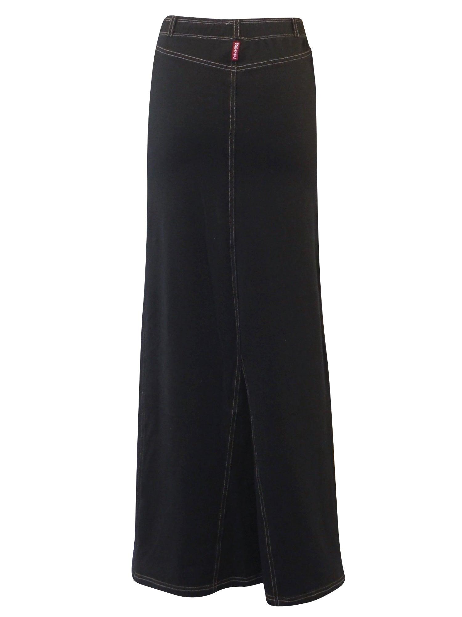 Hard Tail Long Denim Back Inset Skirt WJ-127 Product Image