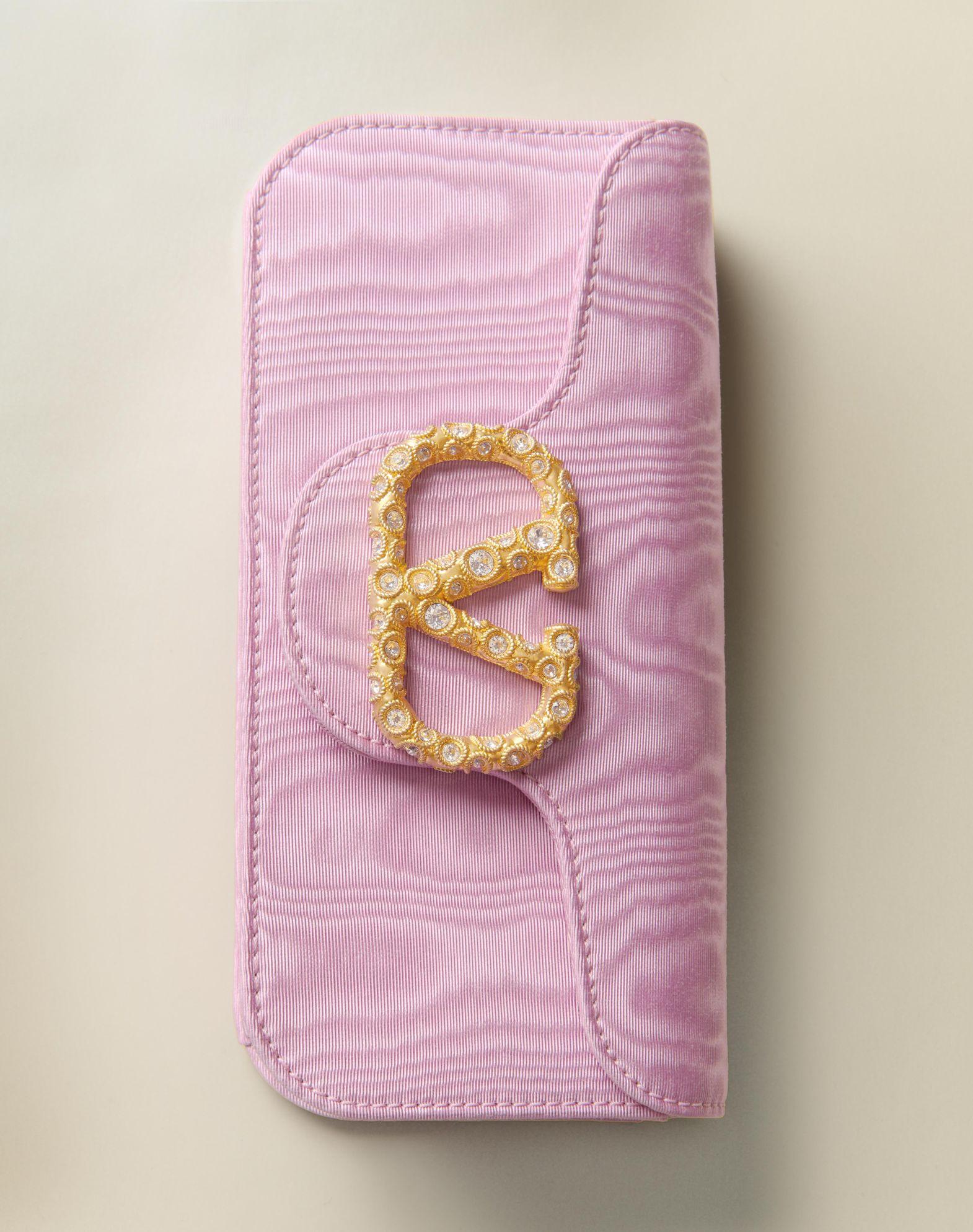 Valentino Garavani Locò Moiré Fabric Clutch With Jewel Logo Product Image