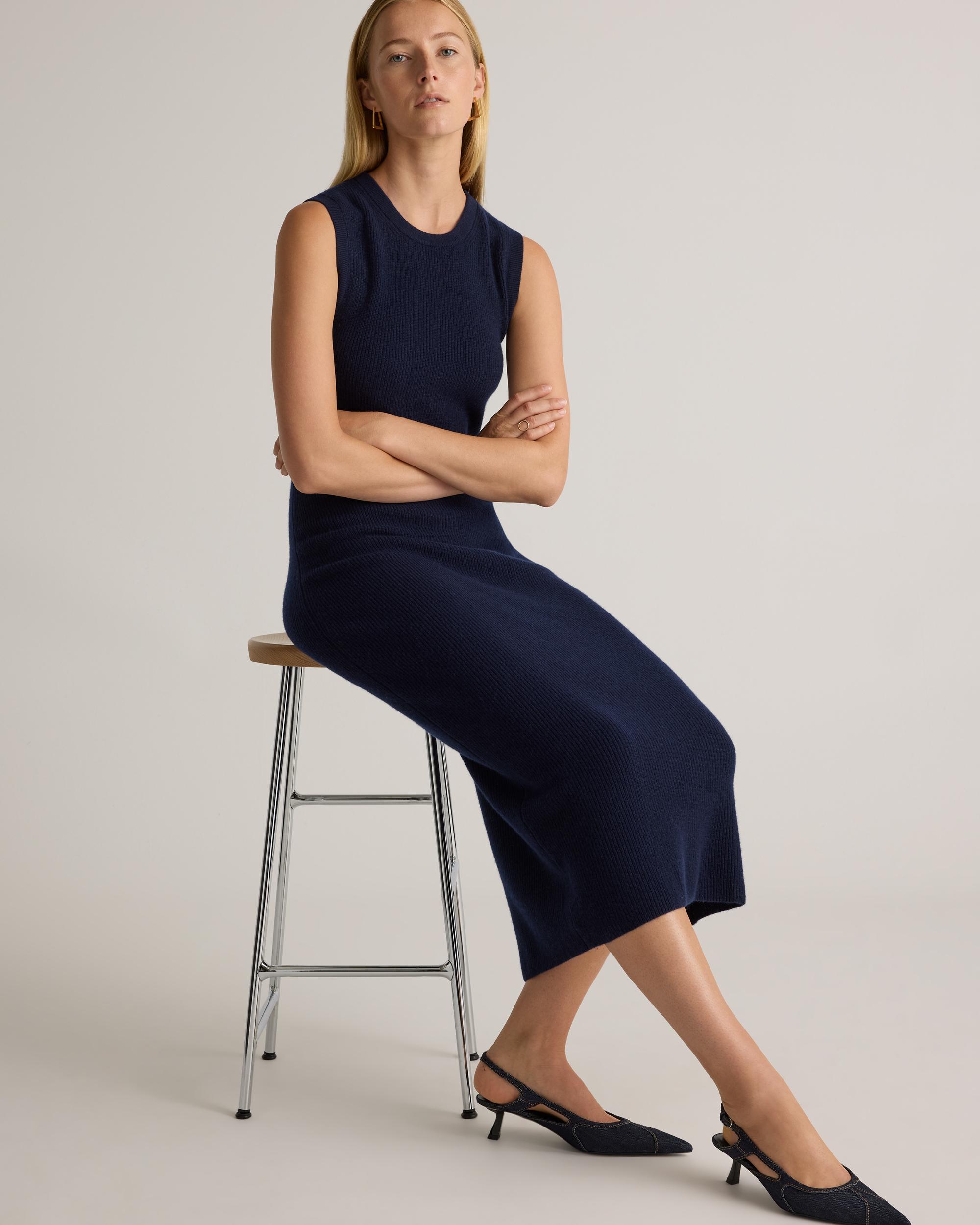 Quince | Women's Mongolian Cashmere Sleeveless Midi Sweater Dress Size XL Product Image