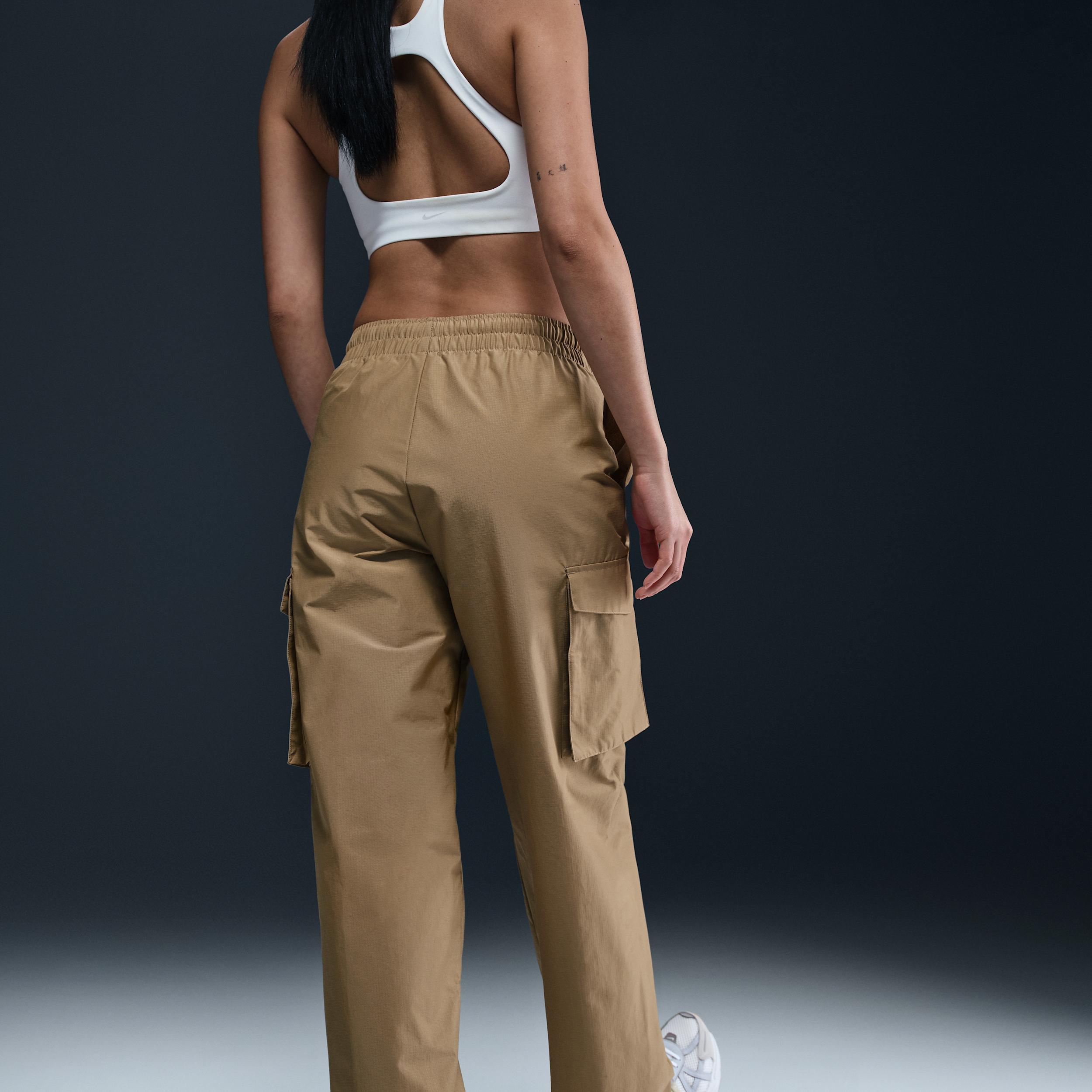 Nike Womens Nike NSW EVRTHNG Woven Mid Rise Cargo Pants - Womens Parachute Beige/White Product Image