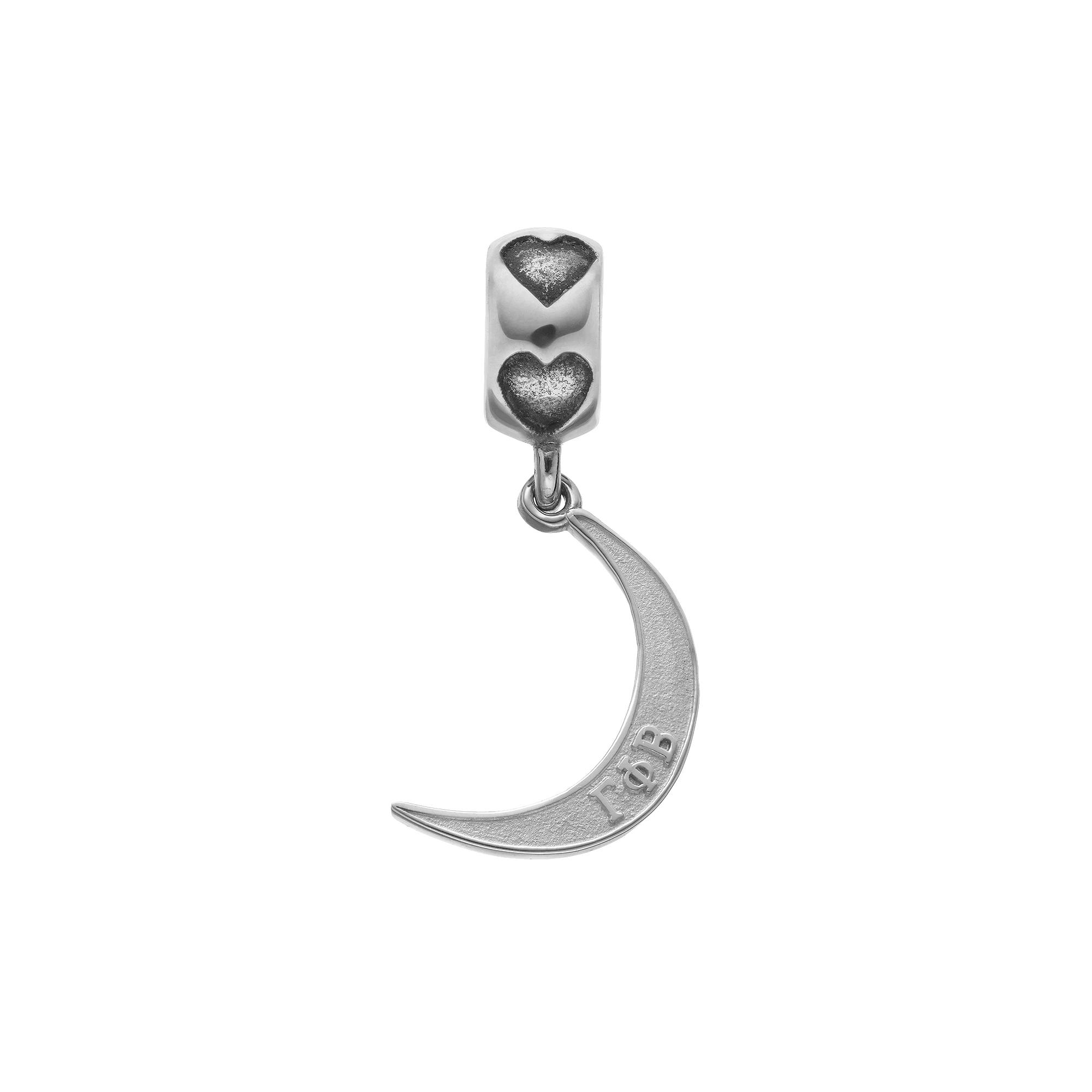 LogoArt Sterling Silver Gamma Phi Beta Sorority Crescent Moon Charm, Womens, Grey Product Image