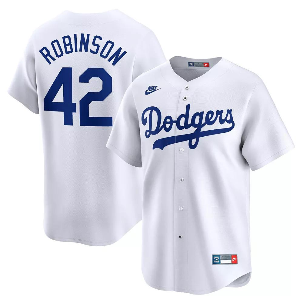 Men's Nike Jackie Robinson White Brooklyn Dodgers Throwback Cooperstown Collection Limited Jersey,  Product Image