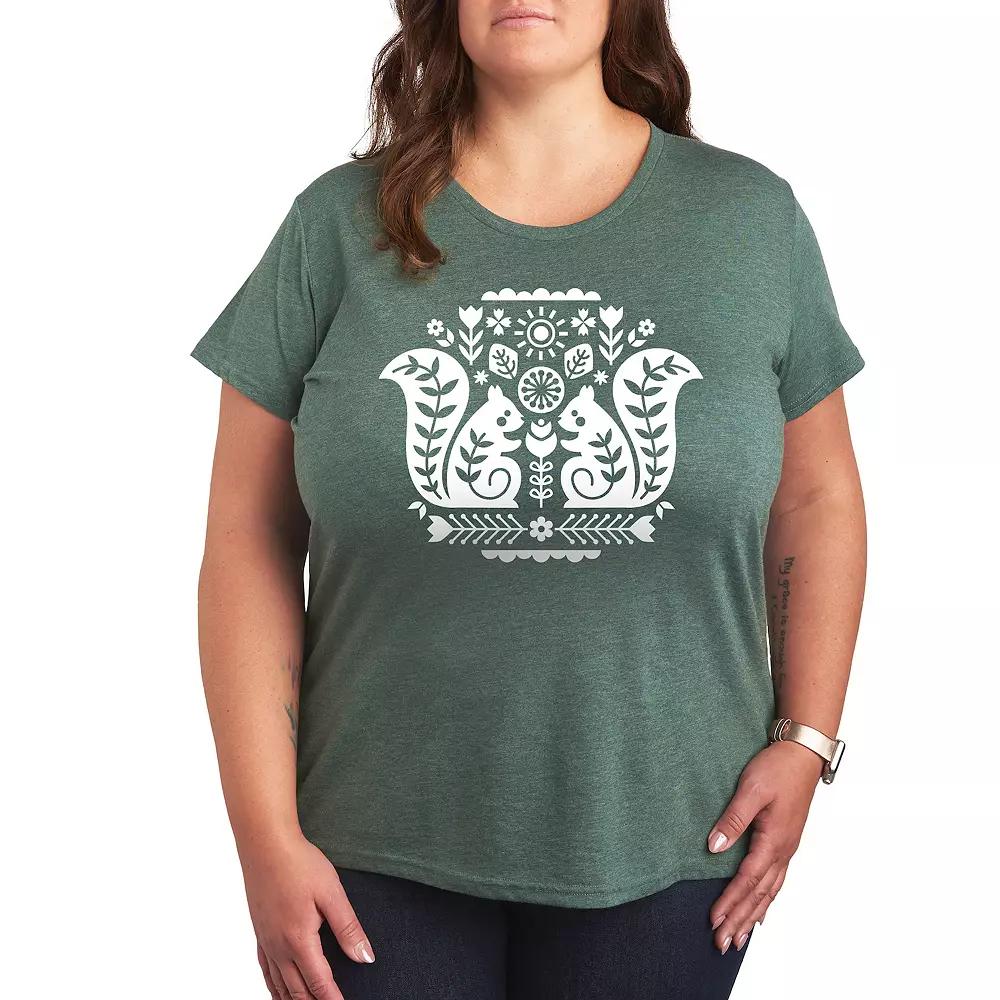 Plus Scandinavian Squirrels Graphic Tee, Women's,  Product Image