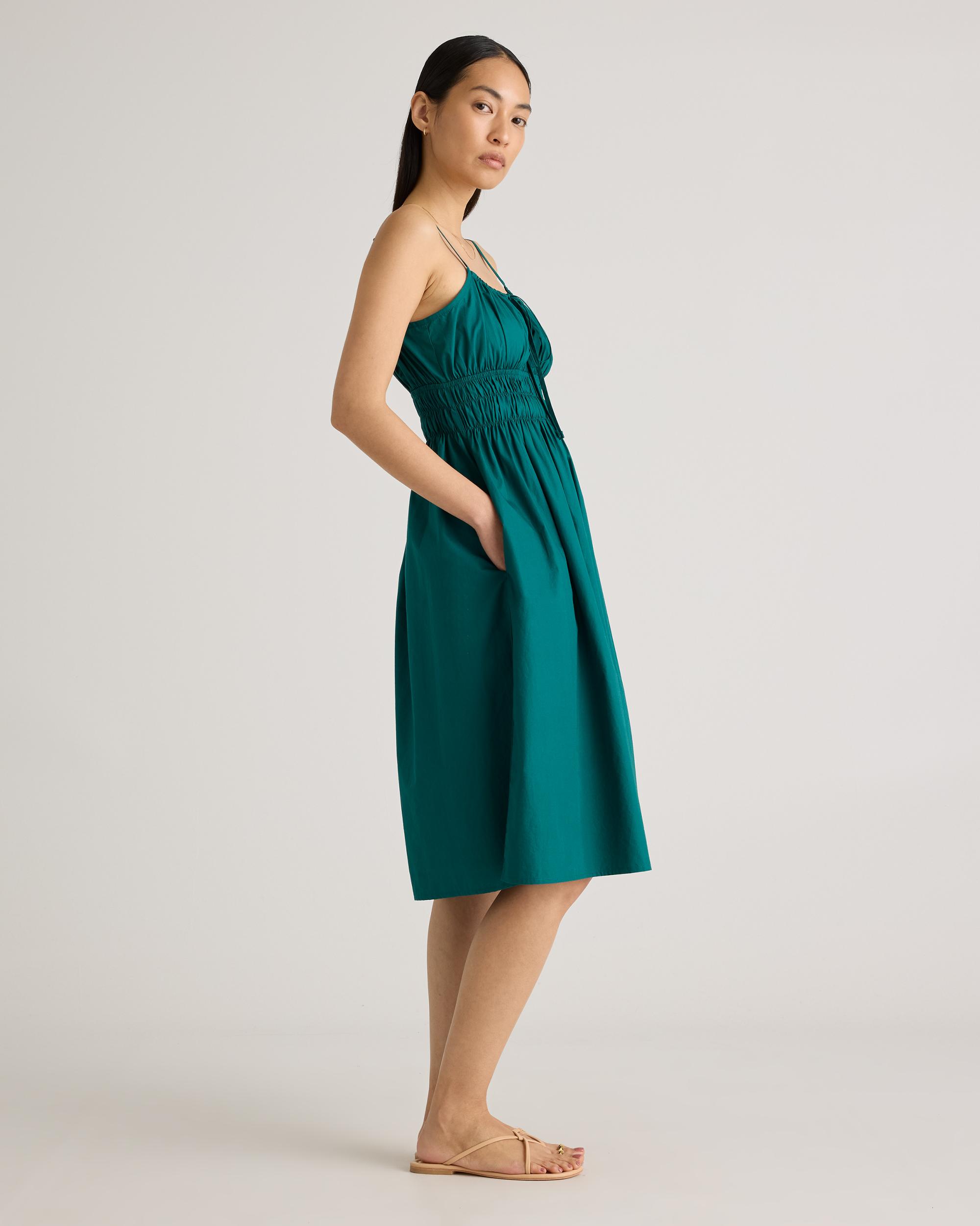 Quince | Women's Keyhole Midi Dress Organic Cotton Product Image