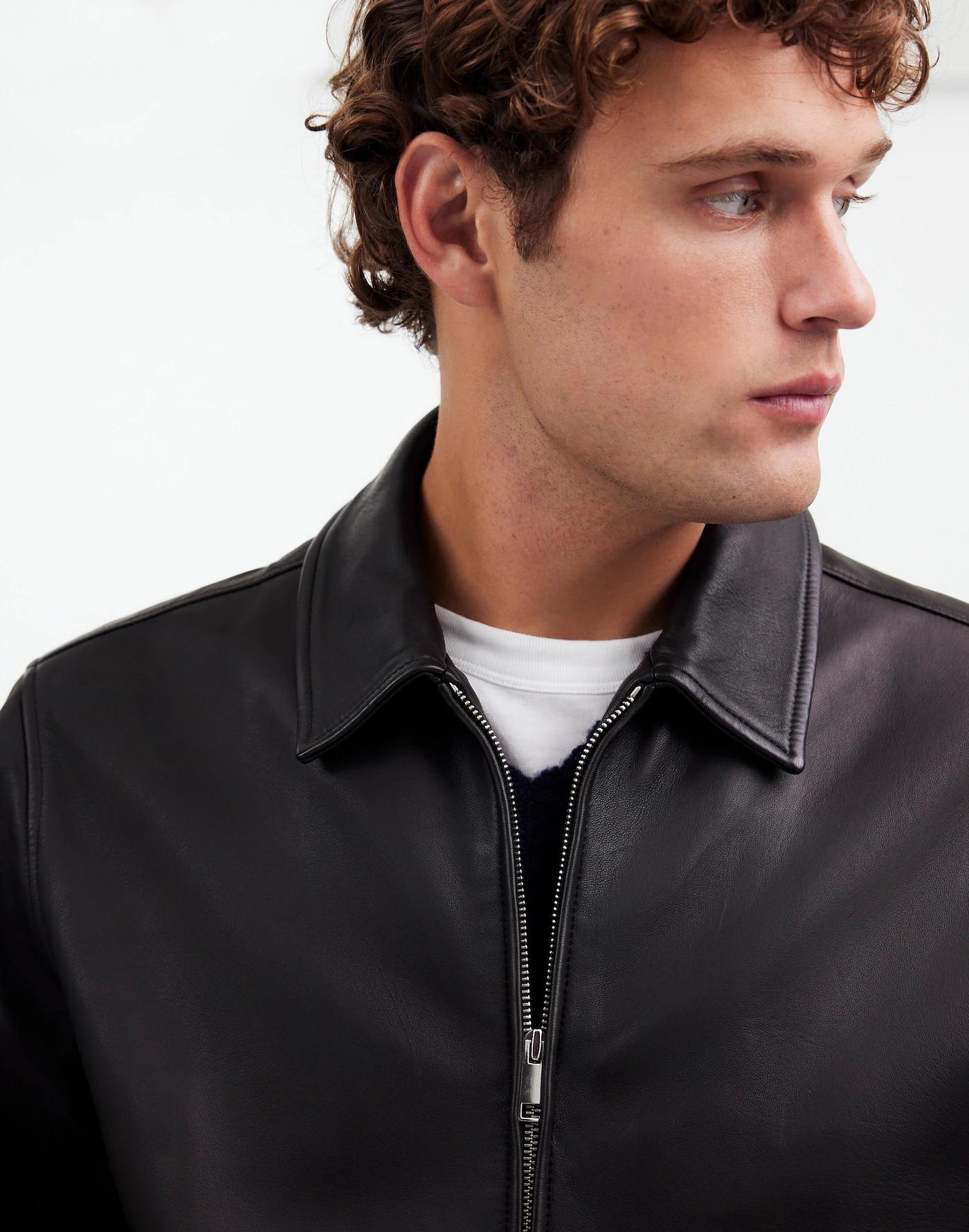 Leather Zip-Front Jacket Product Image