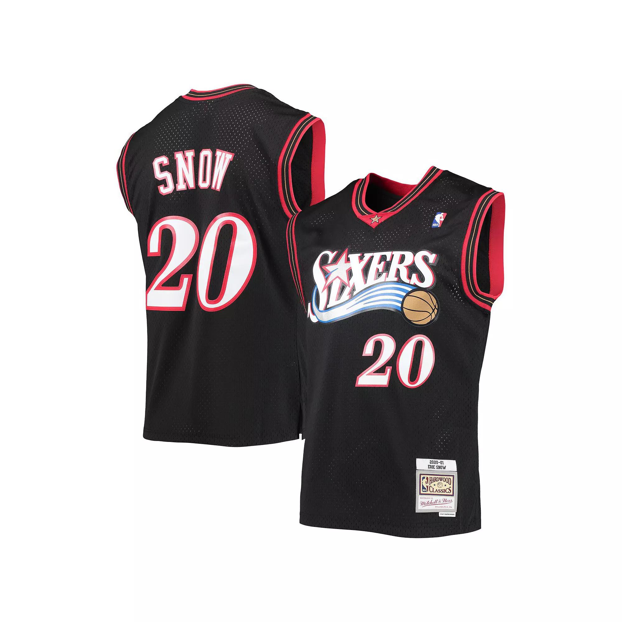 Men's Mitchell & Ness Eric Snow Black Philadelphia 76ers 2000/01 Hardwood Classics Swingman Jersey,  Product Image