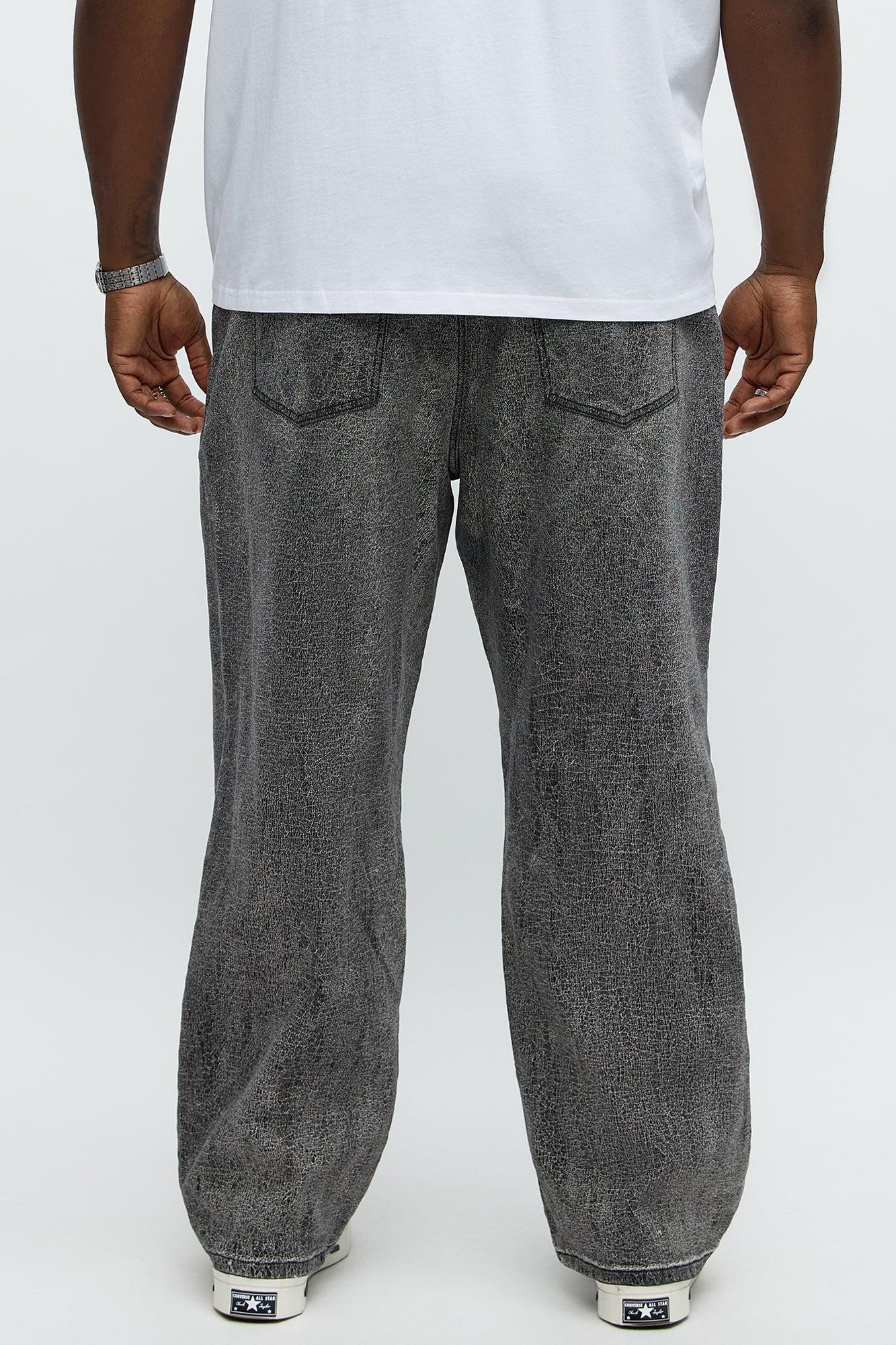 Crack The Code Baggy Jeans - Grey Male Product Image