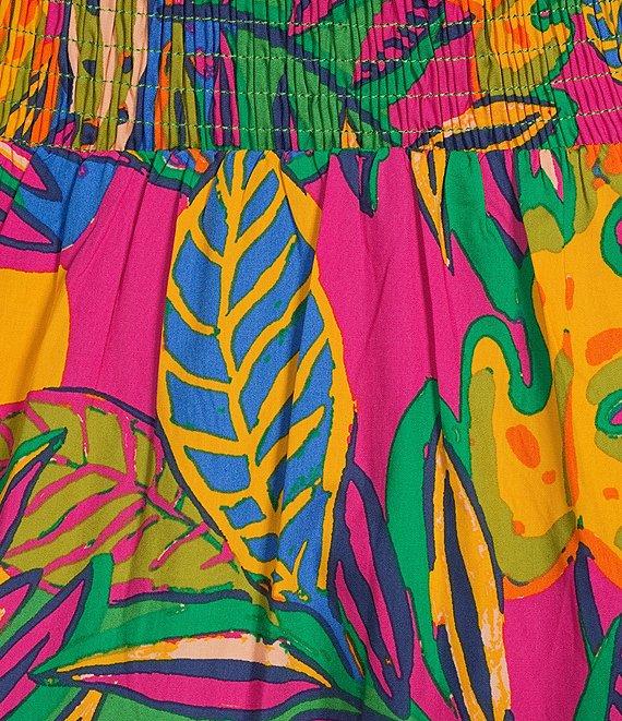 Sugarlips Plus Tropical Sunfire Flutter Sleeve Smocked Bodice Tiered Maxi Dress Product Image