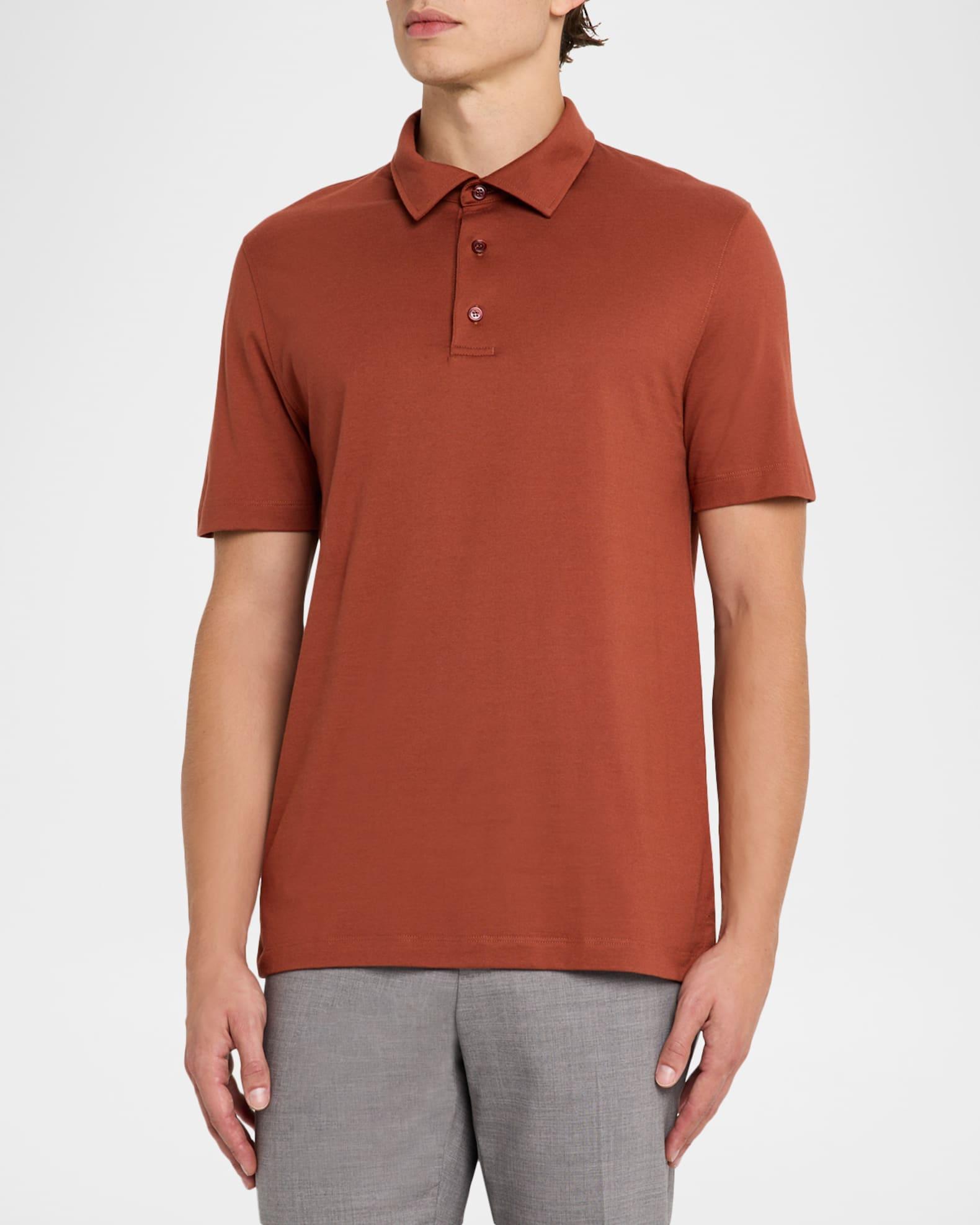 Men's Cotton and Cashmere Polo Shirt Product Image
