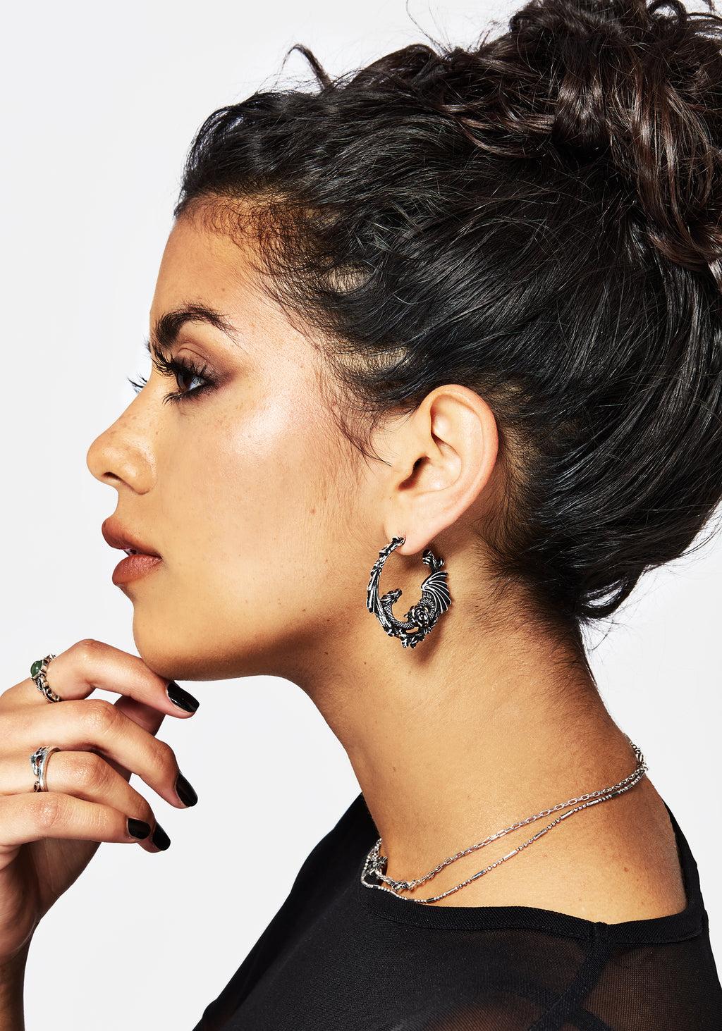 Petra Dragon Hoop Earrings Product Image