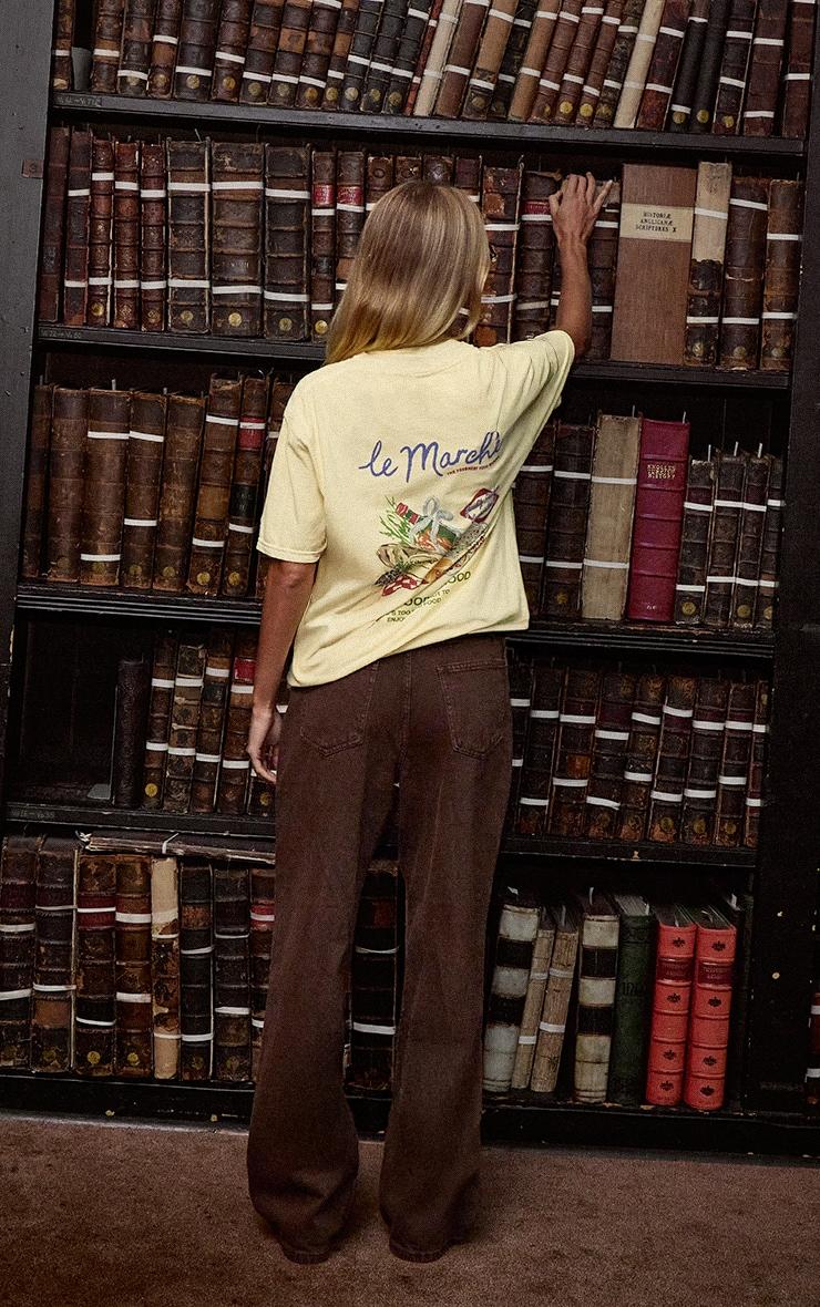 Brown Mid Rise Wide Leg Jeans Product Image