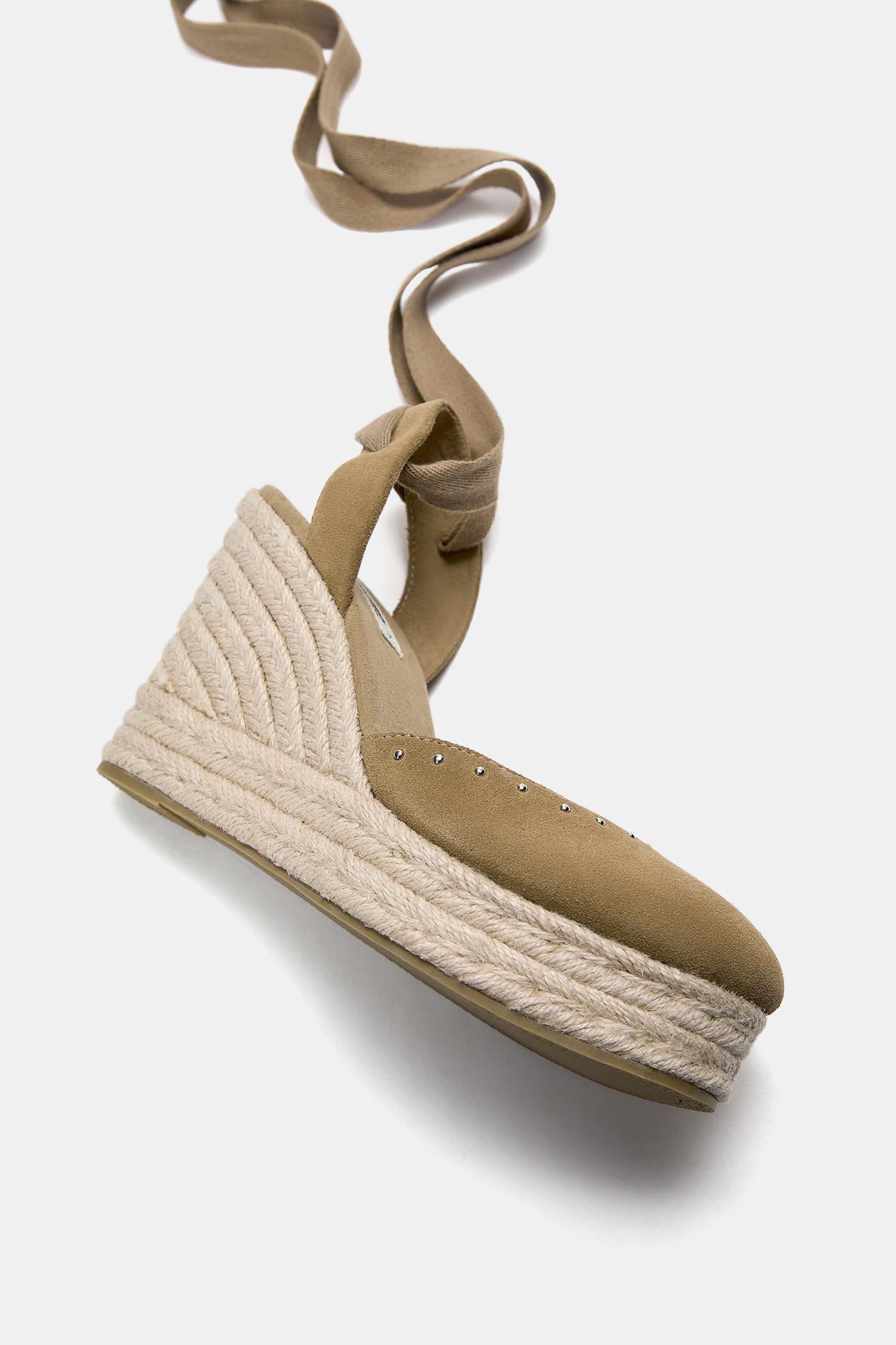 Leather wedge espadrilles Product Image