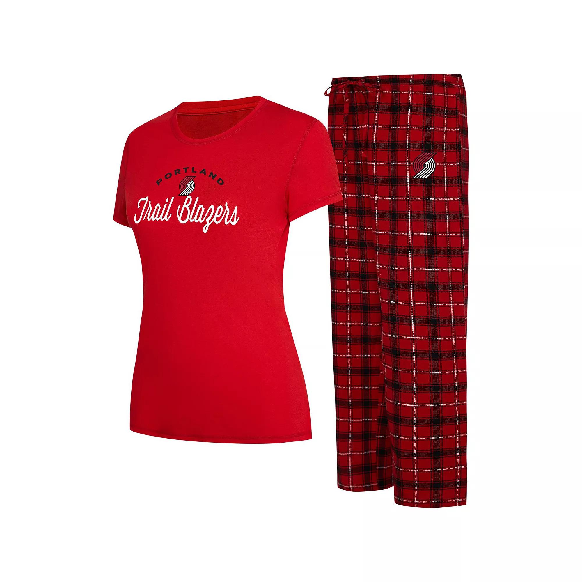 Women's College Concepts Red/Black Chicago Bulls Arctic T-Shirt & Flannel Pants Sleep Set,  Product Image