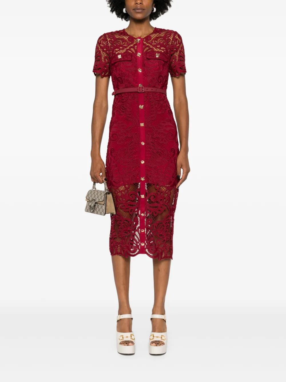 guipure-lace midi dress Product Image