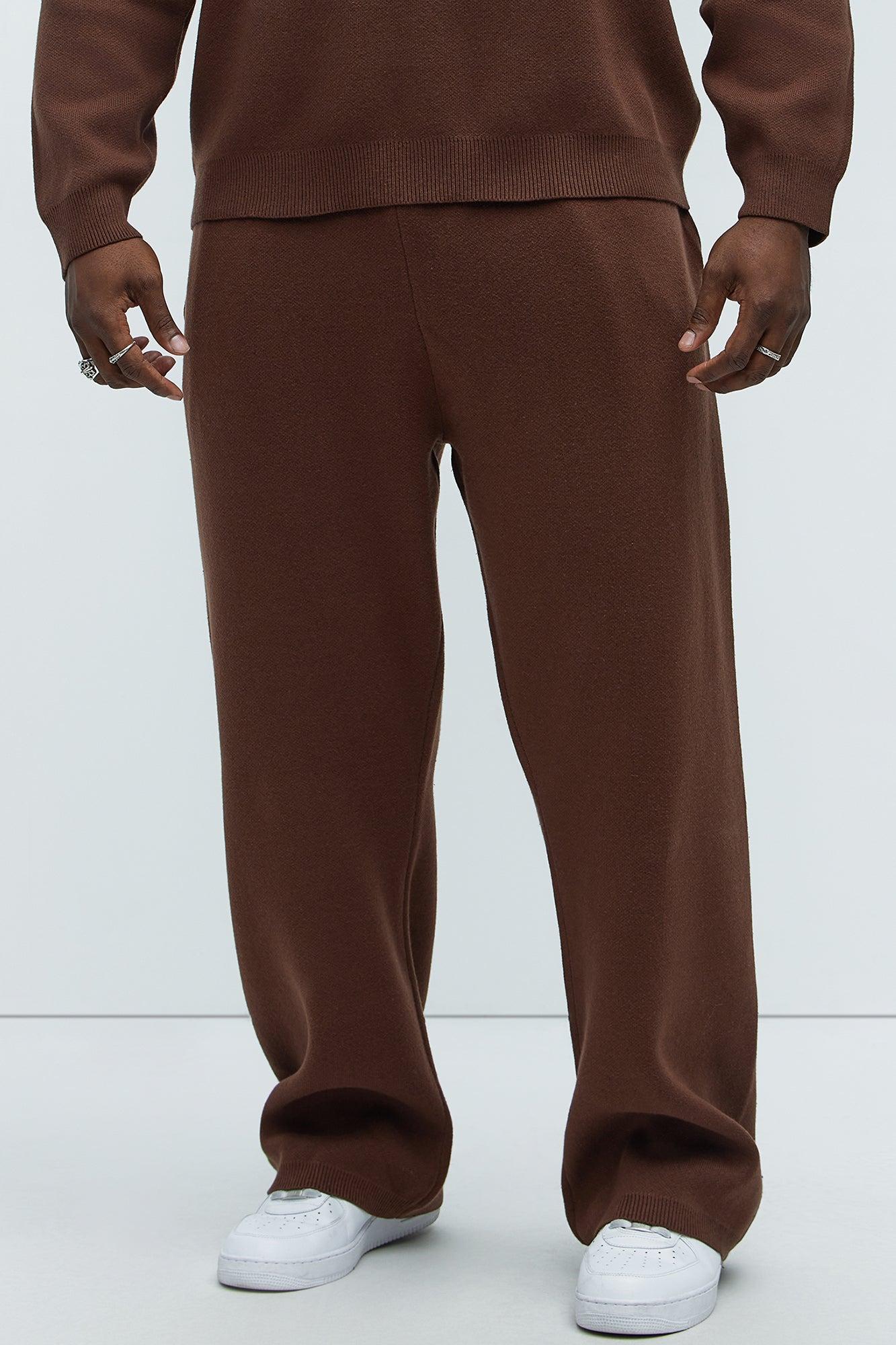 Recline Sweater Knit Sweatpants - Brown Product Image