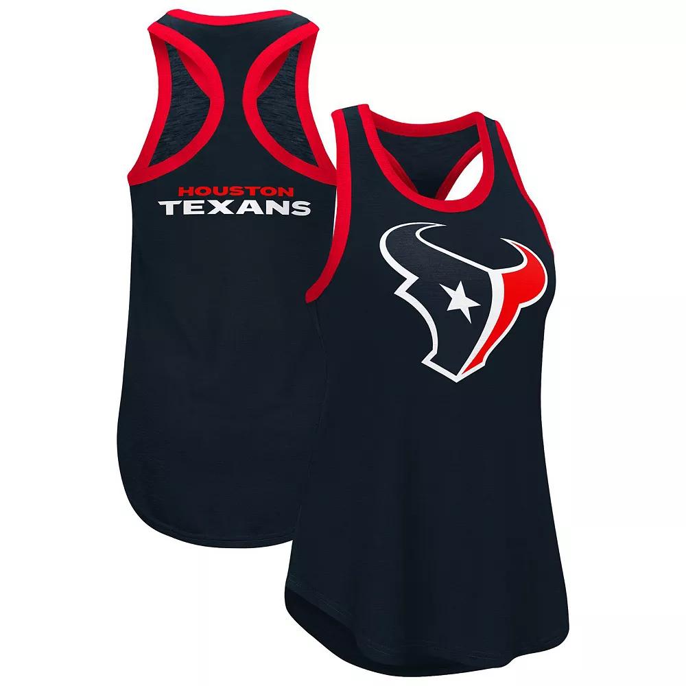 Women's G-III 4Her by Carl Banks Navy Houston Texans Tater Racerback Tank Top,  Product Image