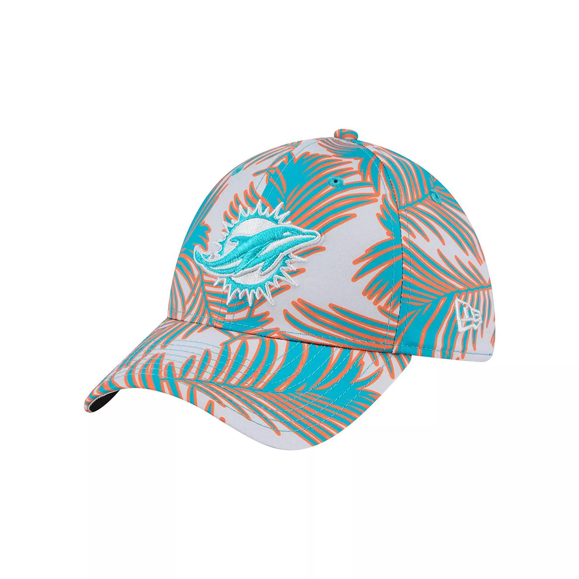 Men's New Era Gray Miami Dolphins Palms 39THIRTY Flex Hat, Size: Small/Medium, Grey Product Image