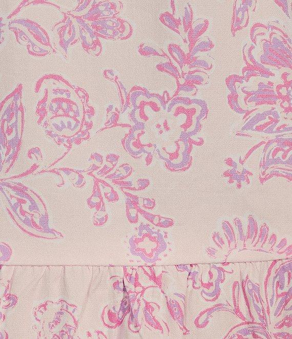 SAIL to SABLE Woven Baroque Floral Print Split Collar V-Neck Bracelet Sleeve Tiered Dress Product Image