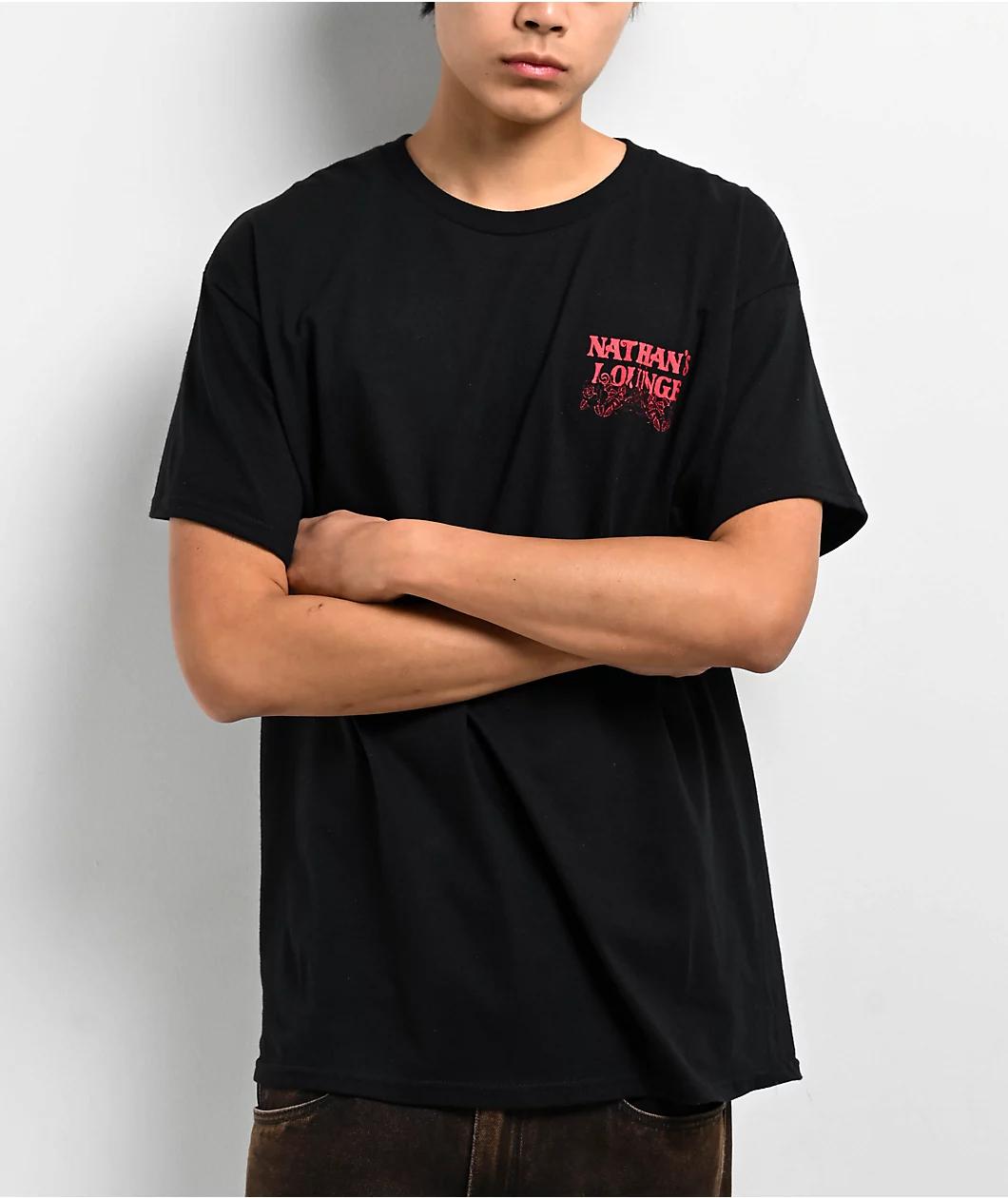 Nathans Lounge Rose Of Death Black T-Shirt Product Image