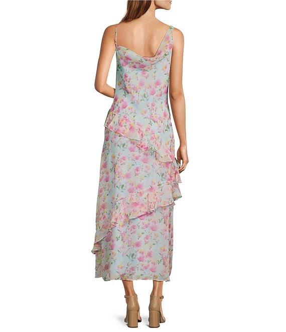 ASTR The Label Levina Floral Ruffle One Shoulder Maxi Dress Product Image