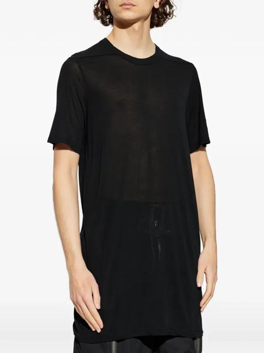 RICK OWENS Crewneck Short Sleeve T-shirt In Black Product Image